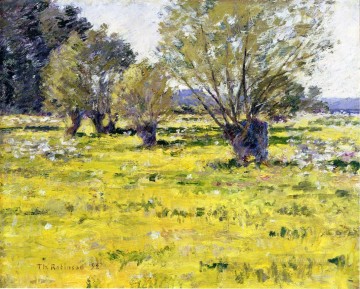 Plain Scenes Painting - Willows and Wildflowers impressionism landscape Theodore Robinson